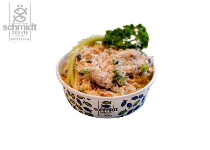 Salade warmgerookte zalm & bosui